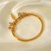 Pendant 18k Gold Stainless Steel Bangle, Niche Design Hand Jewelry, Titanium Steel Non-fading Bangle for Women