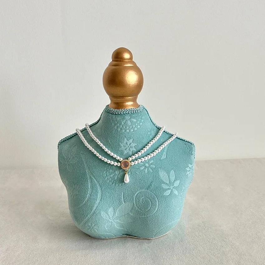 Necklace Display Stand Jewelry Earing Ring Display Chain Bust Stand Scarf Holder Mannequin Model Ornament Bedroom Decoration