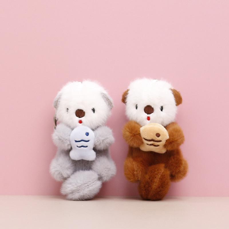 Adorable Sea Otter Plush Keychain - Cute Stuffed Animal Bag Charm