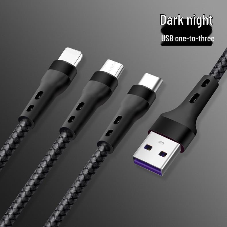 PD100W 3-in-1 Fast Charging Cable for iPhone 15, Android, and LeEco Devices