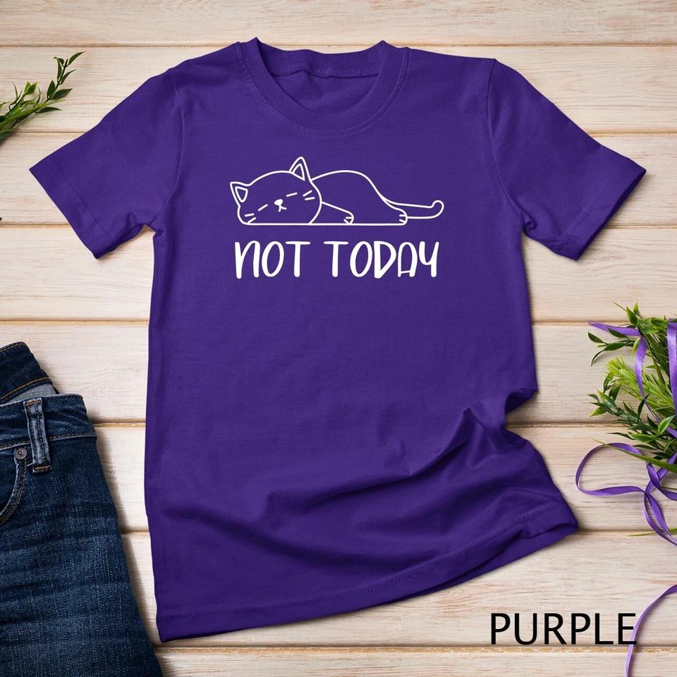 Nope, Not Today Funny Lazy Cat Meme T-Shirt Unisex T-shirt 9 S