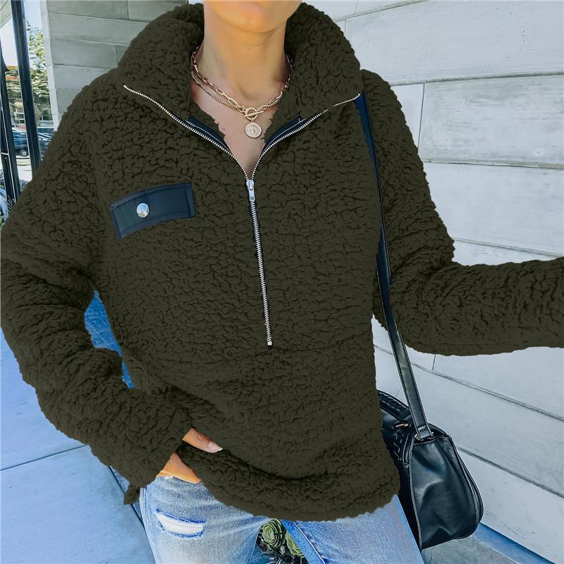 fuzzy zipper sweater