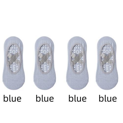 1/ 4Pair Professional Women Yoga Sock Silicone Anti-slip Ballet Pilates Socks Women Backless Breathable Bandage Yoga Sport Socks