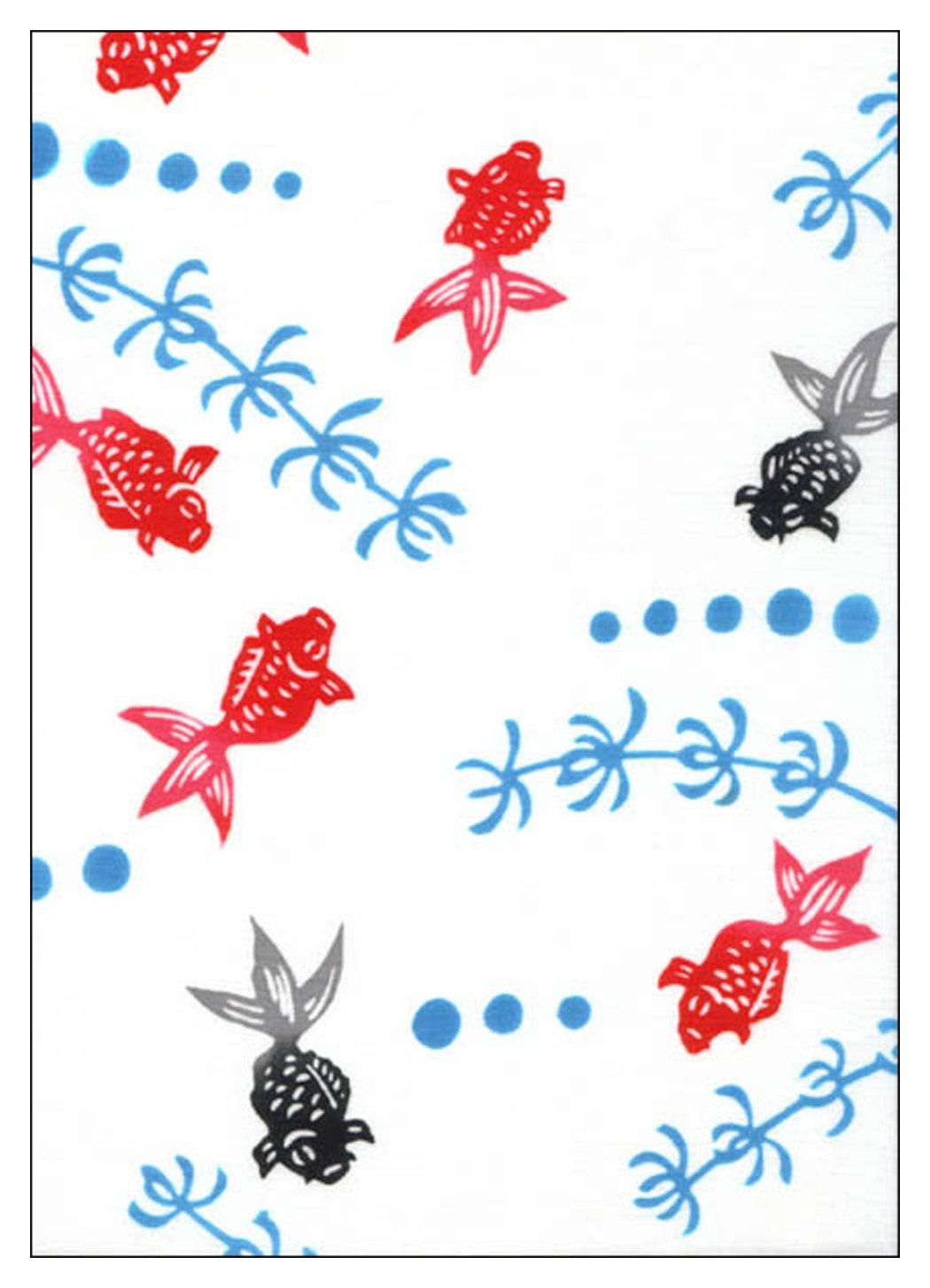 

Тенугуи Ручной работы в Goldfish Niwa-zome (Тенугуи) Полотенце, Чху-сон (Крашеный), 100% хлопок, Япония, (Водные растения)