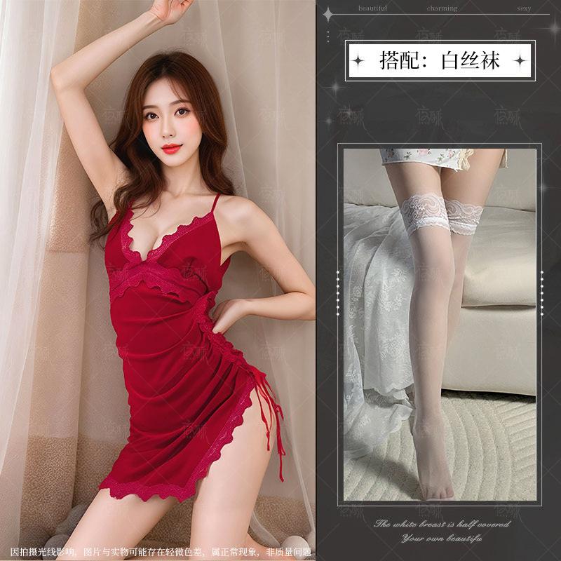 Sexy lingerie free pure desire small chest bed hot passion midnight charm robe teasing nightdress
