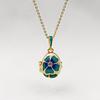 Open and Close Hot Egg Micro-inlaid Zircon Flower Pendant Fringed Copper Gold-plated Enamel Necklace