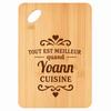 Planche À Découper - PLANETEE - Meilleur Quand Yoann Cuisine - Bambou 30x20x1 Cm - Bords Arrondis - Trou 24 Mm