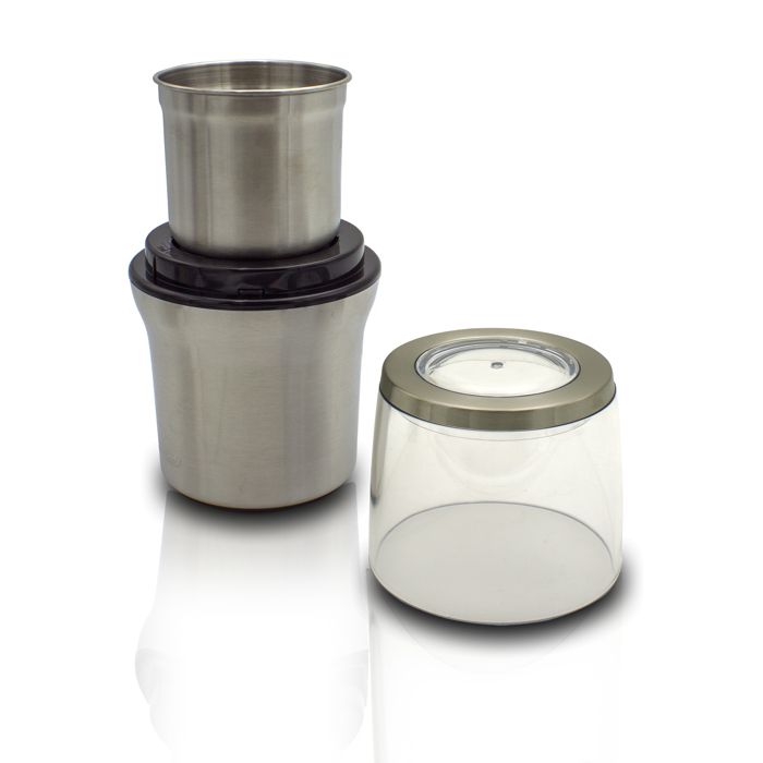 Petit Moulin À Café Électrique+moulin À Usages Multiples Graines Et Noix D'épice MPM MMK-06M 200W Argent 11956
