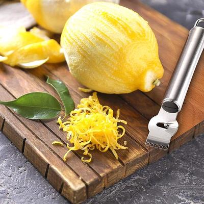 Orange Citrus Fruit Grater Peeling Knife Stainless Steel Lemon Zester Grater With Channel Knife And Hanging Loop Kitchen Gadgets