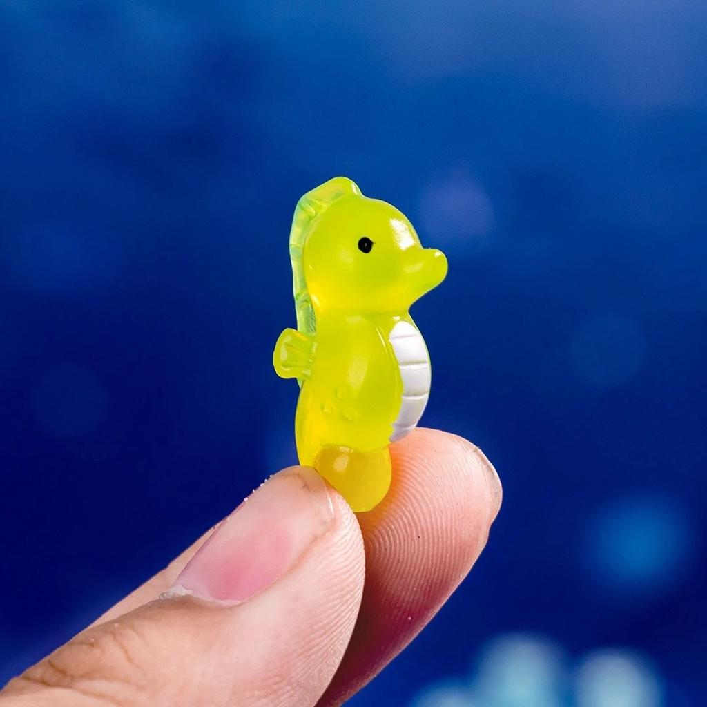 9/18/36Pcs Luminous Seahorse Fairy Garden Miniatures Mini Ornament Kawaii Micro Landscape Fish Tank Decoration Ornament Gifts