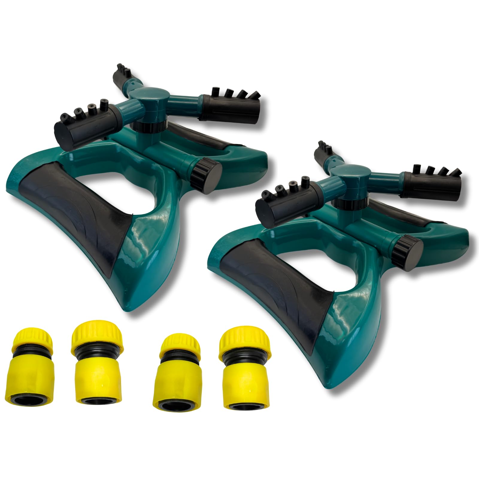 

KURASALE Lawn with Connection Perfect for Home Lawn Set of 2 Sprinkler, Watering, Adapter, 360-Degree Rotation, Gardening, Watering, зелений