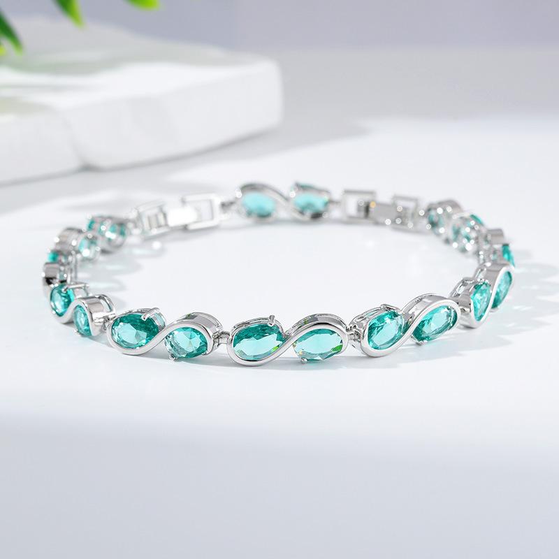 Women'S Creative Bracelet Hipster Accessories Round Simple Copper Zircon Bracelet