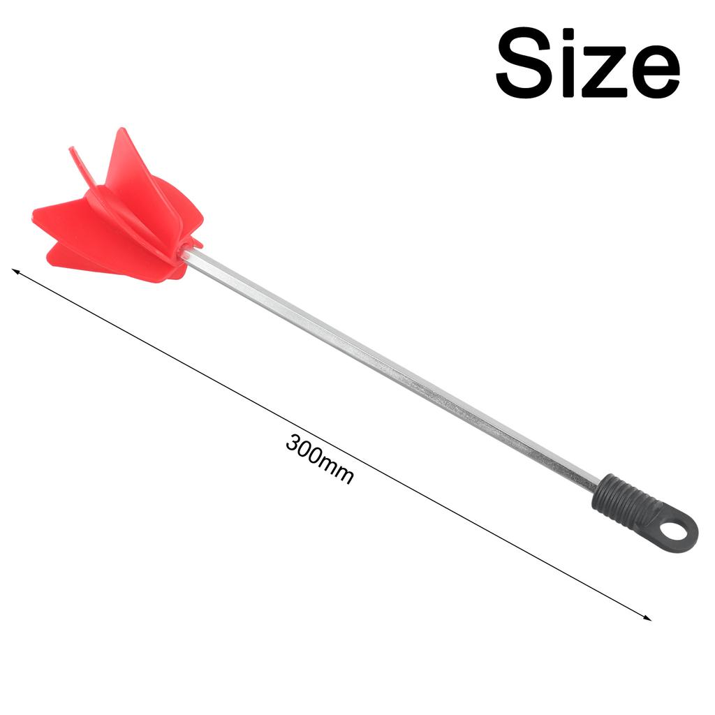 Paint Mixer Bit Stirring Rod Red Silver Steel Pigment Mixing Paddle ABS Electric Drill Attachment High-Quality Brand New