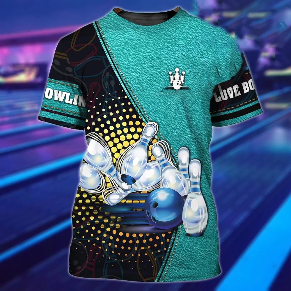 Summer 3D Bowling T Shirts for Men Women Funny Printed T-shirts Harajuku Streetwear Oversized Tops Tees Casual Fashion Clothing
