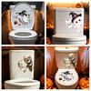 Funny Halloween Bathroom Decor Toilet Sticker, Ghost And Skeleton Print Decals, Waterproof PVC Easy Creepy Decorations Peel Stick Spooky Stickers, for