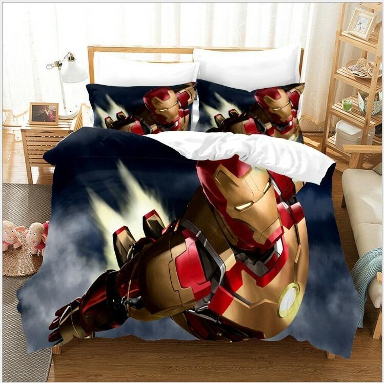 Cartoon Duvet Cover Captain America Pillowcase Bedding Set Adult Boy Girl Bedroom Decoration Children Single Double Large Size