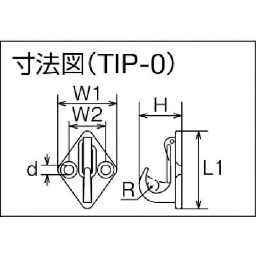 TRUSCO Wall Hook Stainless Steel #0 1 piece TIP-0