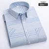 New Summer Men's Printed Plaid Short-Sleeved Shirt for Middle-Aged and Elderly.