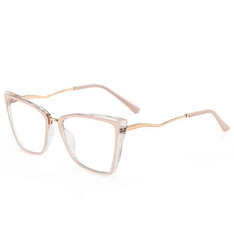 Women Men Anti-Blue Light Cat Eye Myopic Glasses +Metal Myopia Photochromic Prescription Eyeglasses 0 -0.5 -0.75 To -6.0