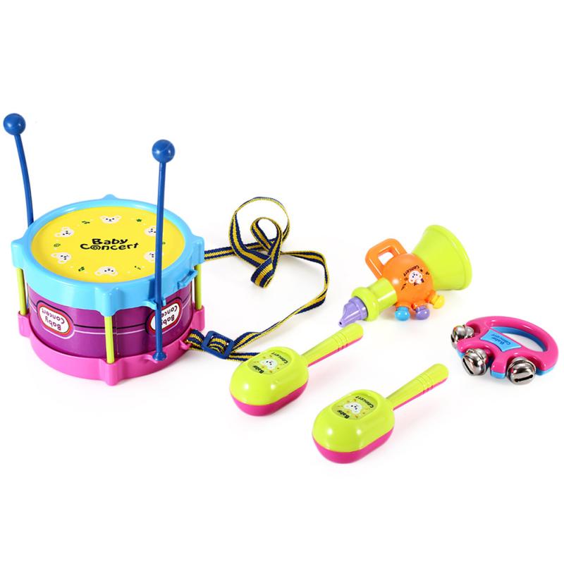 UR 5pcs Kid Instrumentos musicales Jazz Drums Set Baby Enlightenment J UR 5pcs Kid Instrumentos musicales Jazz Drums Set Baby Enlightenment J