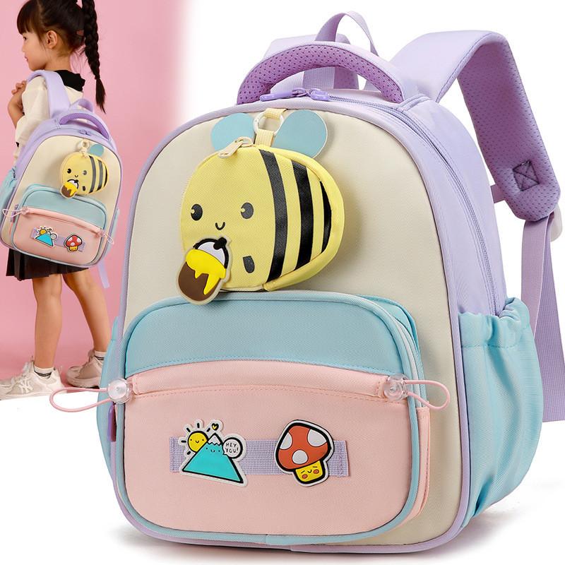 Bag School Kids With Cartoon Bee Design And Lightweight Nylon For Preschool