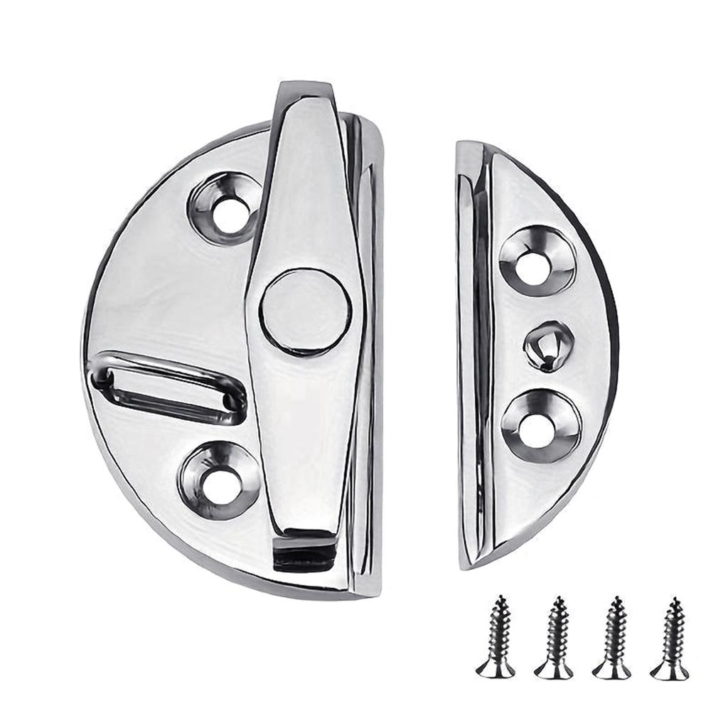 Marine Grade Stainless Steel Door Latches 180 Degree Rotating Knob with Push Button Closure for Boats & Storage Solution