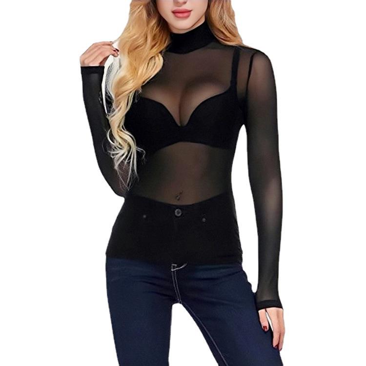 European & American Mesh See-Through Women's Versatile T-Shirt (2023)