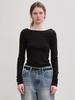 Le Back Scoop Neck Long Sleeves (Black)