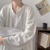 Autumn Korean Streetwear T Shirt Men Fashion Hip Hop Baggy Casual  Solid Color Loose Long Sleeve Tees