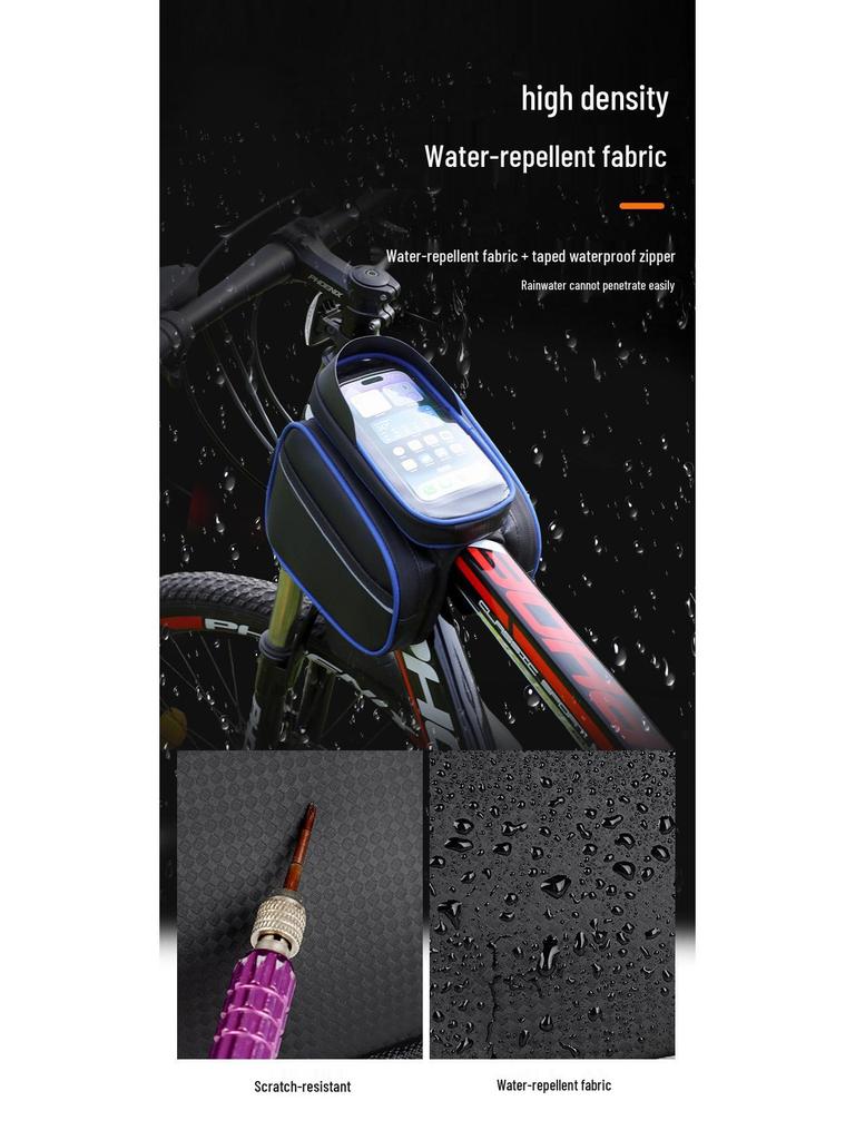 Waterproof Bicycle Front Beam Bag - Cycling Organizer for Mountain Bikes