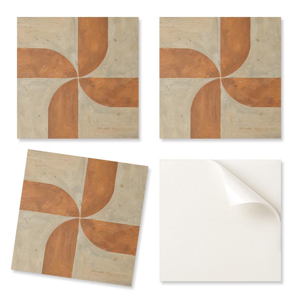 Self-Adhesive Vinyl Tile Pack Geometry with Arches 4X50X50 Cm