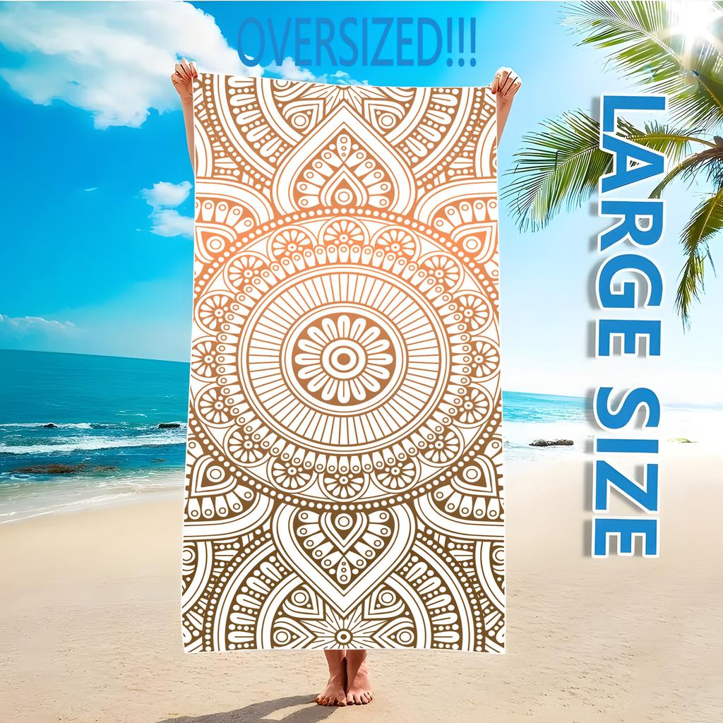 Mandala Pattern Beach Towel Boho Print Soft Quick-Dry Large Bath Towel For Yoga Travel Swim Pool Home Decor