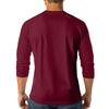 Men's Henley Neck Raglan Sleeve Three Quarter Length Shirt Button Placket Casual Lightweight Soft Fabric Top