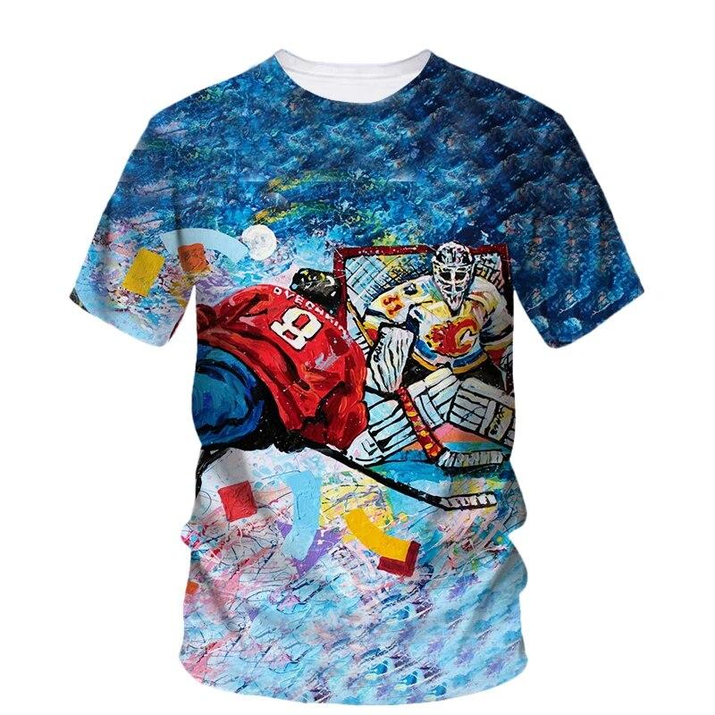 Móda Hokej Sportovní grafická trička Pro muže Letní trend Ležérní Unisex Zábava Potištěná trička s kulatým výstřihem Krátký rukáv Trička