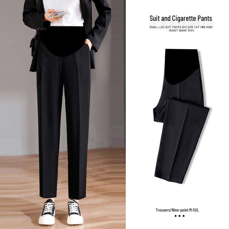 

Летние брюки от костюма для беременных прямого кроя: Повседневный свободный крой, Драпировка в стиле сигареты для миниатюрных 3XL (approx. 78-85 kg)