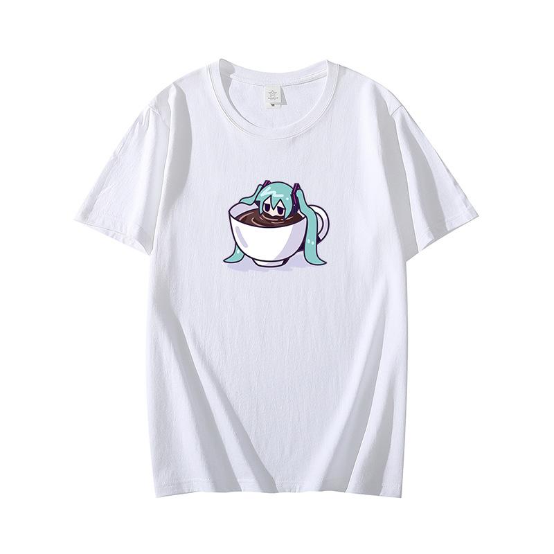 Chuyin Animation Peripheral Cartoon Printed Short Sleeve Tshirt Unisexs and Unisexs Pure Cotton Anime Japanese New Tshirt