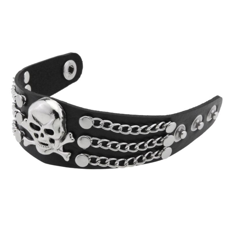 Bracciale Teschio Gioielli per Mano in Metallo Design Unici alla Moda per Amanti della Musica Rock Mostrando Personalità e Moda