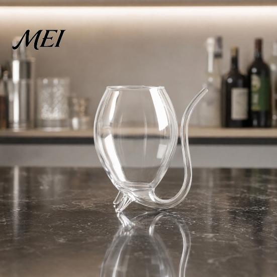 Bar Cocktail Glass Vampire Shape Wine Glasses, Transparent with Drinking Tube, Novelty Long Mouth Cup for Wine, Champagne, Juice, Home, Bar,