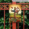 2D Flat American Flag Cross with Cardinals Metal Sign Durable Aluminum Material 8*12 Inches USA Christian Wall Decor Patriotic Church Decor