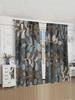 2pcs/Set Countryside Sunflower,Chrysanthemum,Red&Yellow Rose,Ivy Printed Trendy Floral Curtains Used For Living Room Room,Bedroom,Home