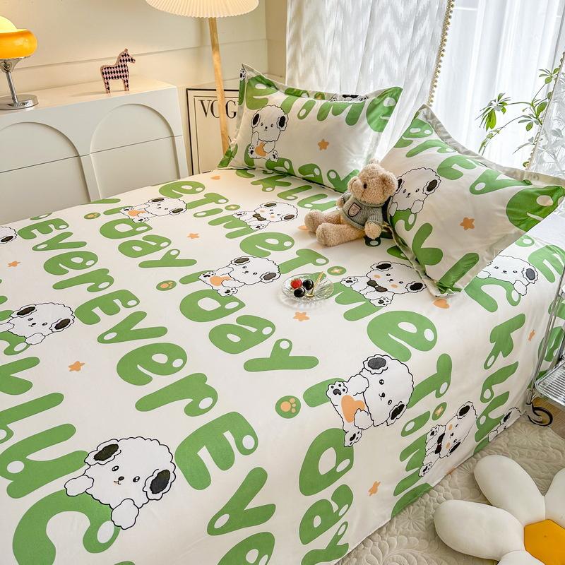 Flat Sheet Floral Style Bedsheet Skin-friendly Bed Linen Simple Student Bed Fitted Sheet Mattress Pad Bedcover