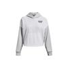 Under Armour Color Block Letter Print Hoodie Women Hoodies White 1374529-100