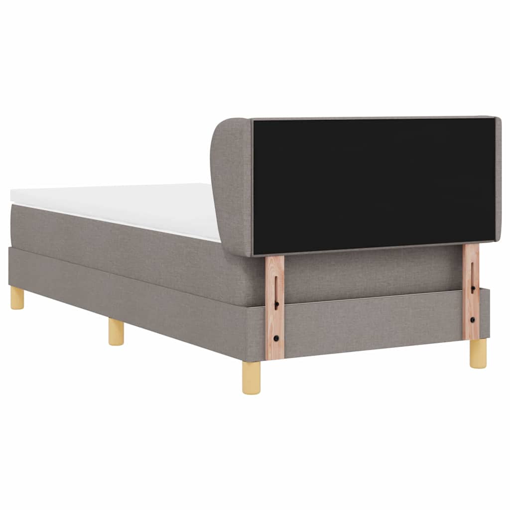 Box Spring Bed with Headboard Taupe 80 x 200 cm Fabric