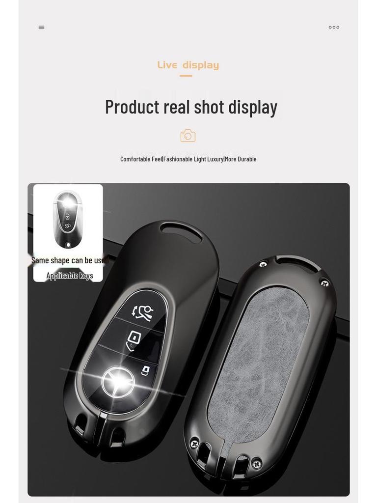 Mercedes-Benz E-Class C-Class GLC GLA Key Case - High-End Shell & Buckle