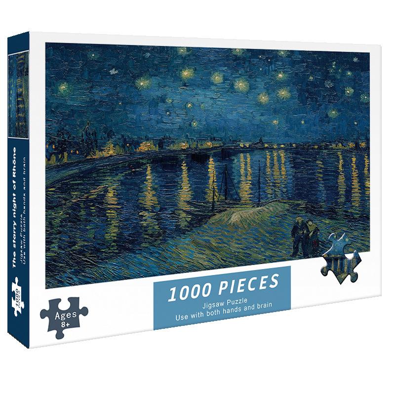 

Children s Adult Paper Color Puzzle 1000pss Rhone River Starry Night, Fun and Educational Games Home Decoration Wall Display
