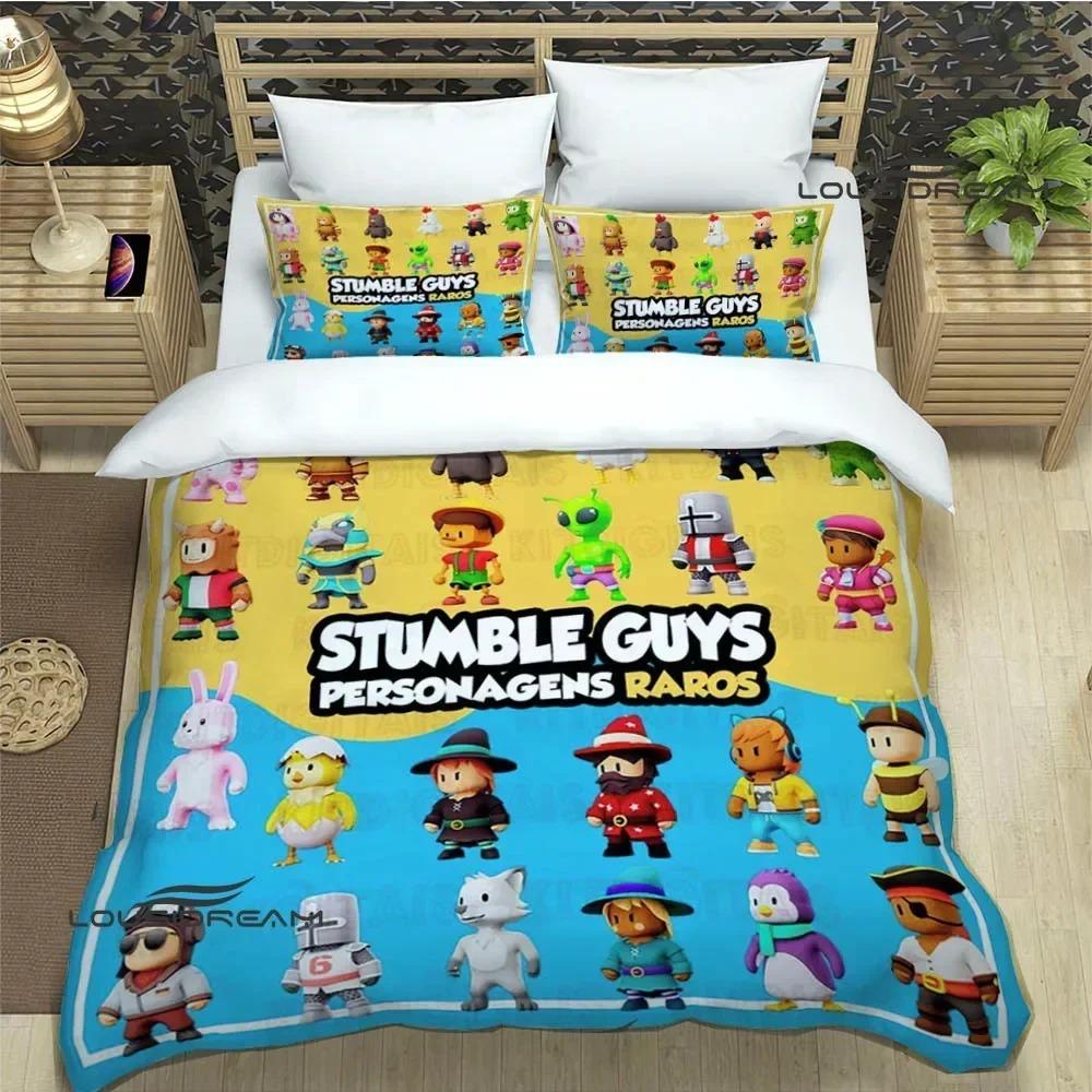3D Game Cartoon Stumble-guys Bedding Sets Exquisite Bed Supplies Set Duvet Cover Comforter Set Bed
