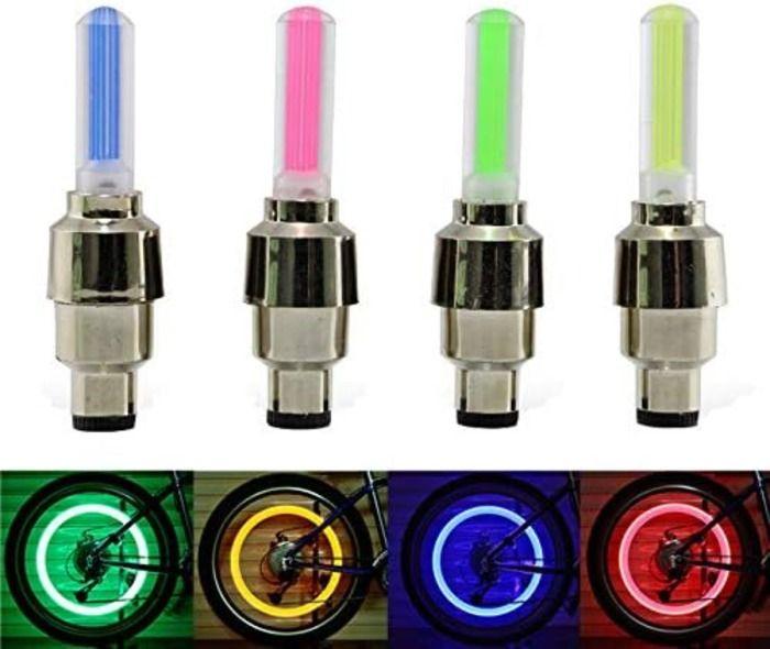 Lot de 8 bouchons de valve LED lumineux pour roue de vélo