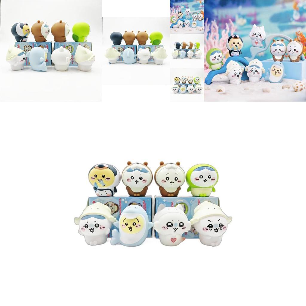 Adorable Self-deprecating Bear Aquarium Finger Puppets Cute Display Pvc Toy Set