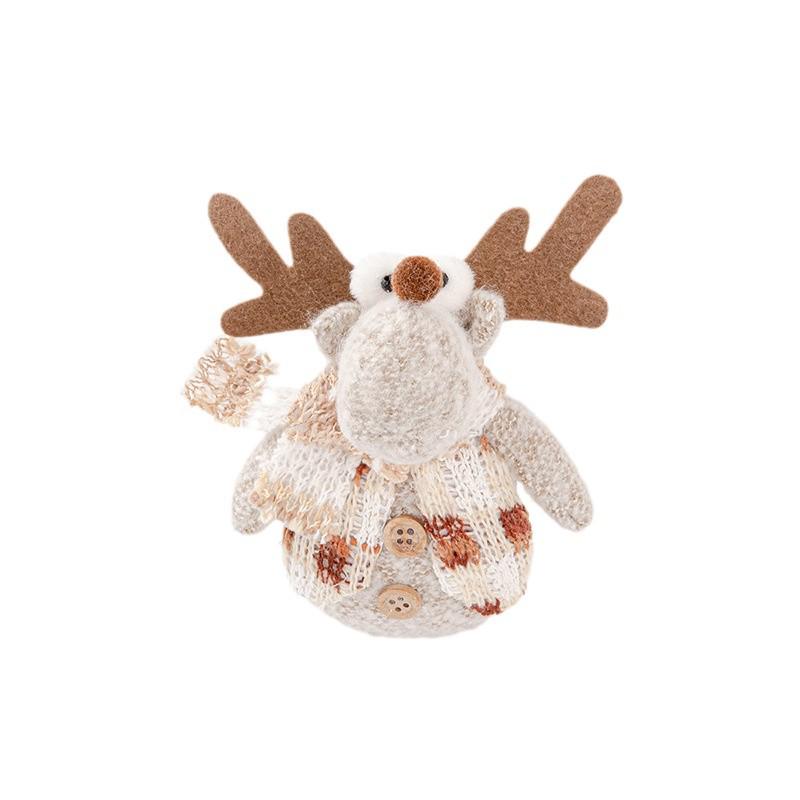 Christmas Snowman Ornament with Knitted Hat and Scarf