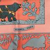 [USED]HERMES Carre EARLY Salmon Pink and Other [Excellent Condition] Scarf, 90, AMERICA, 100% Silk, Colors. Luxury, Popular, Rare, Brand.